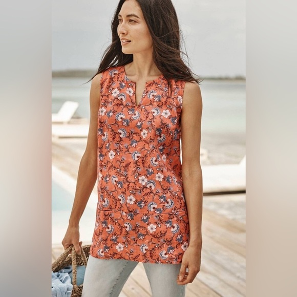 J.Jill Love Linen Floral Tunic Top Blouse XS - Picture 1 of 5
